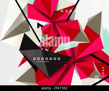 3d polygonal elements abstract background. 3d polygonal elements abstract background, textured vector modern template Stock Vector