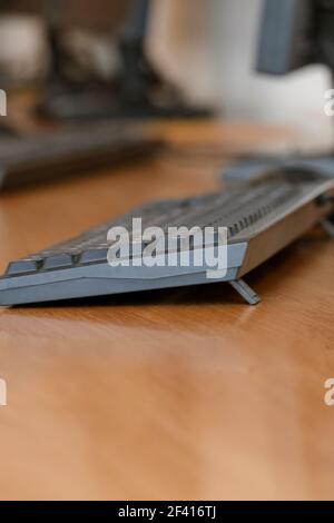 Keyboard on table Stock Photo