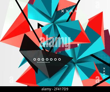3d polygonal elements abstract background. 3d polygonal elements abstract background, textured vector modern template Stock Vector