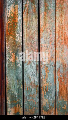 Retro Brown And Blue Planks. Used painted wood wall good as texture or background pattern. Vintage old wooden planks background. Shabby Wood Background. Used painted wood wall good as texture or background. Shabby Wood Background Stock Photo