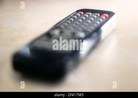 TV remote control selective focus, very shallow DOF Stock Photo