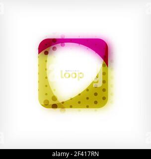 Vector square loop business symbol, geometric icon created of waves, with blurred shadow. Vector square loop business symbol, geometric icon created of waves, with blurred shadow. Isolated illustration Stock Vector