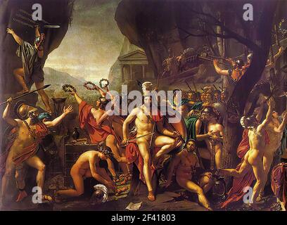 Jacques-Louis David - Leonidas Thermopylae 1814 Stock Photo