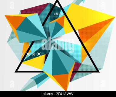 3d polygonal elements abstract background. 3d polygonal elements abstract background, textured vector modern template Stock Vector