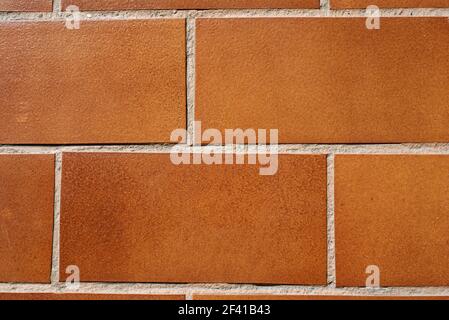 Terrace brick floor texture in large orange color pattern. Brick stone seen in detail from above. Stock Photo
