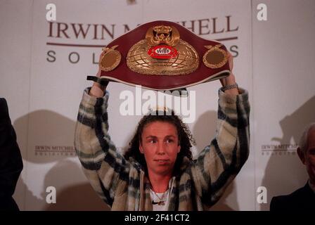 Jane Couch Female Boxer April 98Who is taking the british boxing board of control to court because thay refused her a professional boxing licence holding world championship belt she won Stock Photo