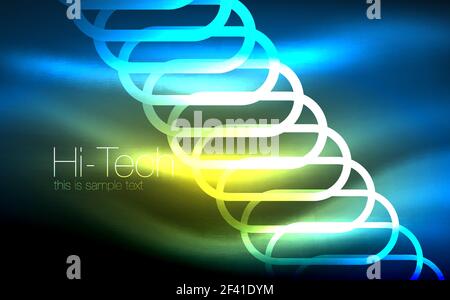 Glowing ellipses dark background, waves and swirl, neon light effect, shiny vector magic effects. Glowing ellipses dark background, waves and swirl, neon light effect, shiny magic effects. Vector illustration Stock Vector