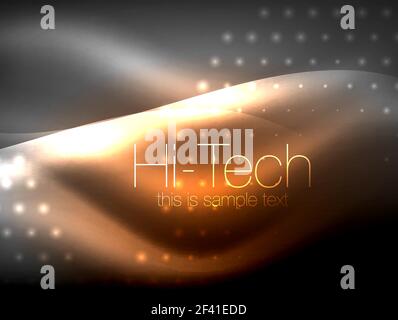 Glittering neon glowin wave, techno modern art abstract background, magical shiny template. Glittering neon glowin wave, techno modern art abstract background, magical shiny template. Vector illustration Stock Vector