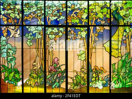 art nouveau stained glass Stock Photo