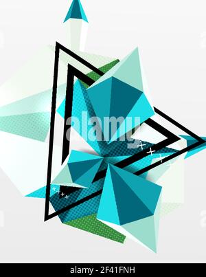 3d polygonal elements abstract background. 3d polygonal elements abstract background, textured vector modern template Stock Vector