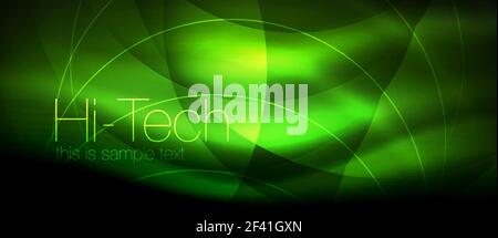 Glossy light effect neon glowing waves, shiny lights. Glossy light effect neon glowing waves, shiny lights. Digital techno futuristic abstract background, vector illustration Stock Vector