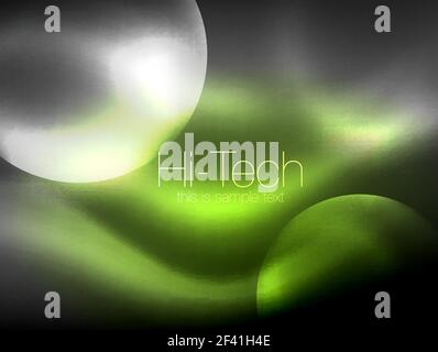Blurred neon glowing circle, hi-tech modern bubble template, techno glowing glass round shapes or spheres. Geometric abstract background. Blurred neon glowing circle, hi-tech modern bubble template, techno glowing glass round shapes or spheres. Geometric abstract background. Vector illustration Stock Vector