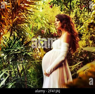 Portrait of a beuatiful young, pregnan mother Stock Photo