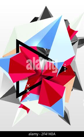 3d polygonal elements abstract background. 3d polygonal elements abstract background, textured vector modern template Stock Vector