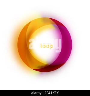 Loop circle business icon, created with glass transparent color shapes. Loop circle business icon, created with glass transparent color shapes. Vector abstract round design Stock Vector