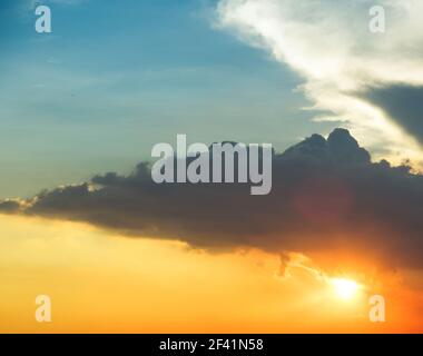 Natural background of the blue sky with clouds Stock Photo