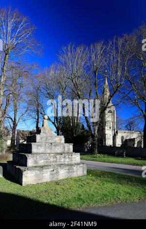 Spring view over St Marys Church, Bainton village, Cambridgeshire, England, UK Stock Photo