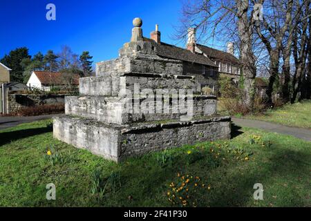 The village cross, Bainton village, Cambridgeshire, England, UK Stock Photo