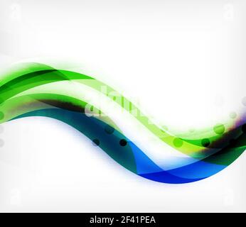 Vector colorful wavy stripe on white background with blurred effects. Vector digital techno abstract background. Vector colorful wavy stripe on white background with blurred effects. Vector digital techno abstract background template Stock Vector