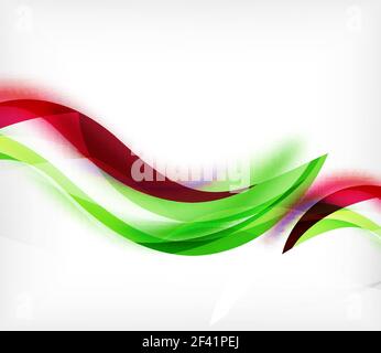 Vector colorful wavy stripe on white background with blurred effects. Vector digital techno abstract background. Vector colorful wavy stripe on white background with blurred effects. Vector digital techno abstract background template Stock Vector