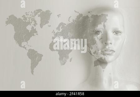 Artificial intelligence concept - world communication Stock Photo