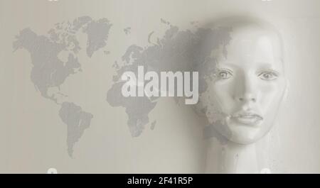 Artificial intelligence concept - world communication Stock Photo