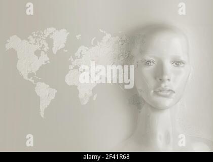 Artificial intelligence concept - world communication Stock Photo
