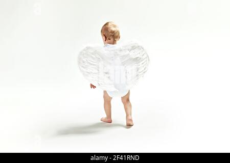 Portrait of a happy little baby angel Stock Photo