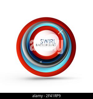 Spiral swirl flowing lines 3d vector abstract background. Spiral swirl flowing lines 3d vector abstract background. Vector illustration Stock Vector