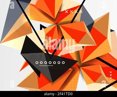 3d polygonal elements abstract background. 3d polygonal elements abstract background, textured vector modern template Stock Vector