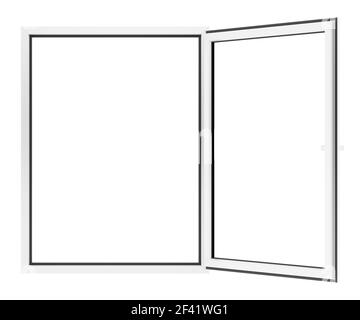 open window isolated on white background. 3d illustration Stock Photo