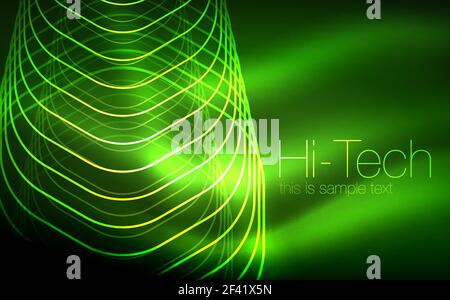 Outline hexagons, glowing geometric shapes, digital techno abstract background. Outline hexagons, glowing geometric shapes, digital techno abstract background, vector illustration Stock Vector