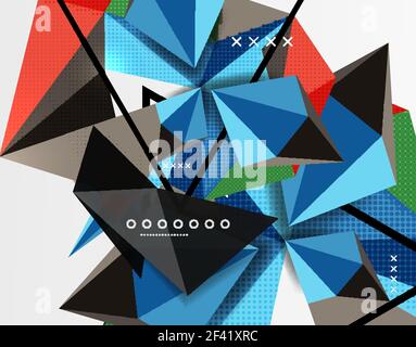 3d polygonal elements abstract background. 3d polygonal elements abstract background, textured vector modern template Stock Vector