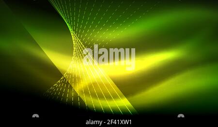 Smooth light effect, straight lines on glowing shiny neon dark background. Energy technology idea. Smooth light effect, straight lines on glowing shiny neon dark background. Energy technology idea. Vector illustration Stock Vector