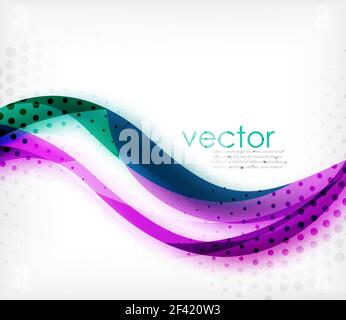 Vector colorful wavy stripe on white background with blurred effects. Vector digital techno abstract background. Vector colorful wavy stripe on white background with blurred effects. Vector digital techno abstract background template Stock Vector