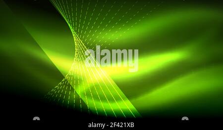 Smooth light effect, straight lines on glowing shiny neon dark background. Energy technology idea. Smooth light effect, straight lines on glowing shiny neon dark background. Energy technology idea. Vector illustration Stock Vector