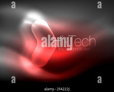 Blurred arrows in dark space. Neon pointers, glass glossy design, abstract shiny techno background, web banner. Blurred arrows in dark space. Neon pointers, glass glossy design, abstract shiny techno background, web banner, vector illustration Stock Vector