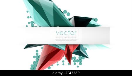 Colorful blooming crystals vector abstract background. Colorful blooming crystals vector abstract background. Glass transparent effect shiny 3d triangular forms Stock Vector