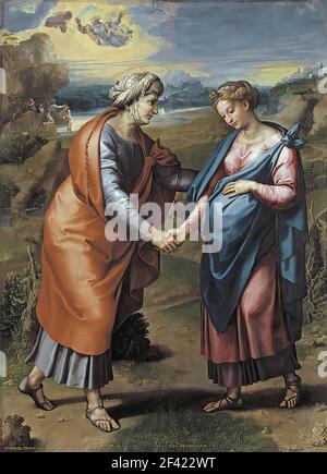 Raffaello Sanzio da Urbino - Raphael - Visitation Stock Photo