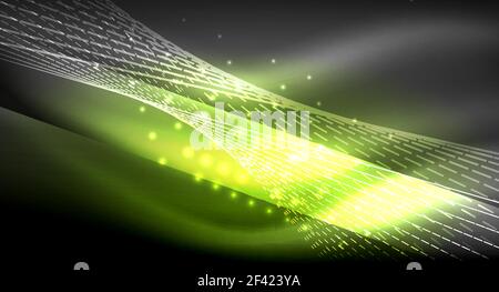 Smooth light effect, straight lines on glowing shiny neon dark background. Energy technology idea. Smooth light effect, straight lines on glowing shiny neon dark background. Energy technology idea. Vector illustration Stock Vector
