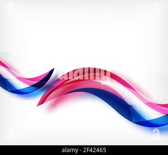 Vector colorful wavy stripe on white background with blurred effects. Vector digital techno abstract background. Vector colorful wavy stripe on white background with blurred effects. Vector digital techno abstract background template Stock Vector