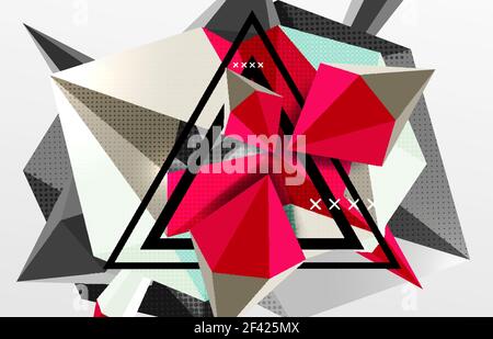 3d polygonal elements abstract background. 3d polygonal elements abstract background, textured vector modern template Stock Vector