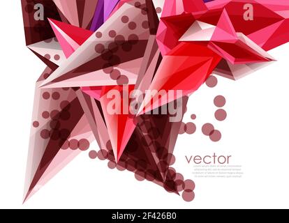Color glass crystals on white background, geometric abstract composition with glass gemstones and copyspace, background template. Vector color glass crystals on white background, geometric abstract composition with glass gemstones and copyspace, background template Stock Vector