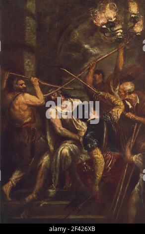 Tiziano Vecelli or Vecellio a.k.a Titian - Crowning Thorns 1570 Stock Photo