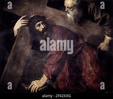 Tiziano Vecelli or Vecellio a.k.a Titian - Christ Carrying Cross C 1565 Stock Photo