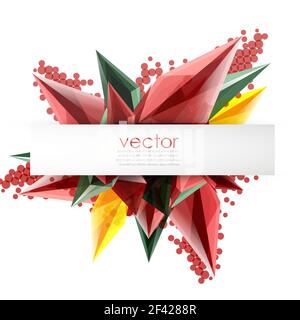 Colorful blooming crystals vector abstract background. Colorful blooming crystals vector abstract background. Glass transparent effect shiny 3d triangular forms Stock Vector