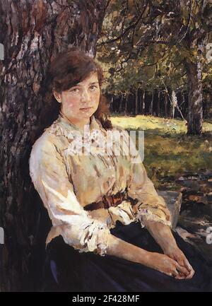 Valentin Serov - Girl Sunlight Portrait M Simonovich 1888 Stock
