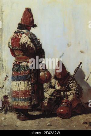 Vasily Vereshchagin - Uzbek Dishes Seller 1873 Stock Photo