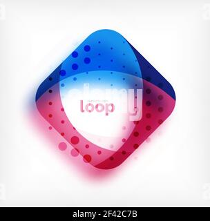 Vector square loop business symbol, geometric icon created of waves, with blurred shadow. Vector square loop business symbol, geometric icon created of waves, with blurred shadow. Isolated illustration Stock Vector