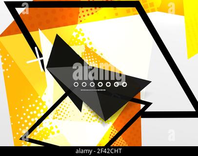 Vector color geometric abstract composition, triangular and polygonal design elements, digital background. Vector color geometric abstract composition, triangular and polygonal design elements, digital techno background Stock Vector